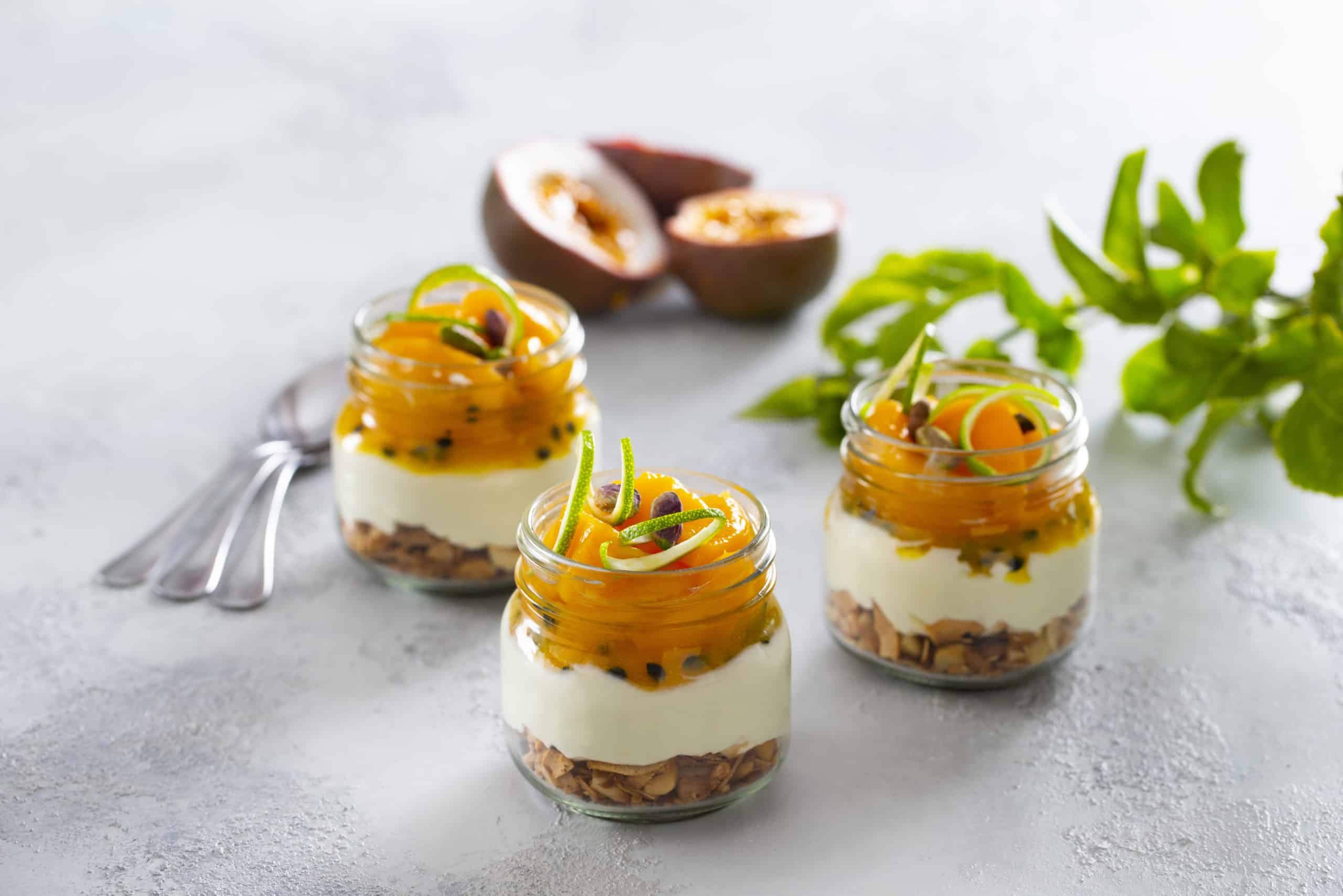 Peach and Passionfruit Ricotta Cheesecakes - The Fast 800