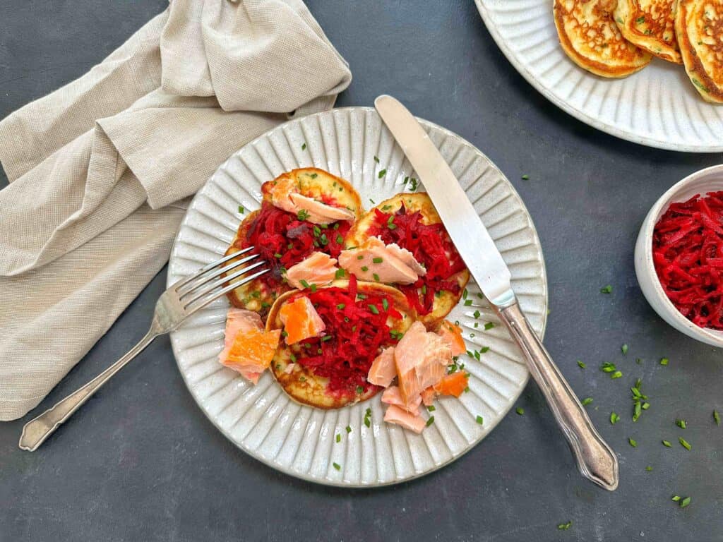 Ricotta Fritters with Salmon and Beetroot-image