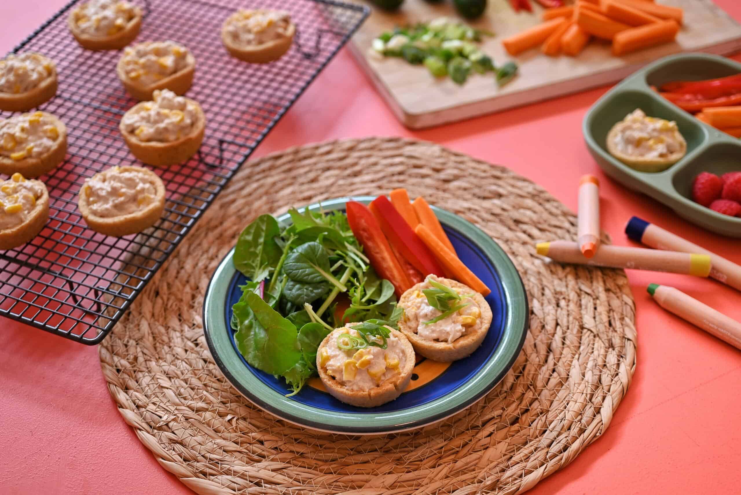 Family-friendly recipes - tuna sweetcorn tarts